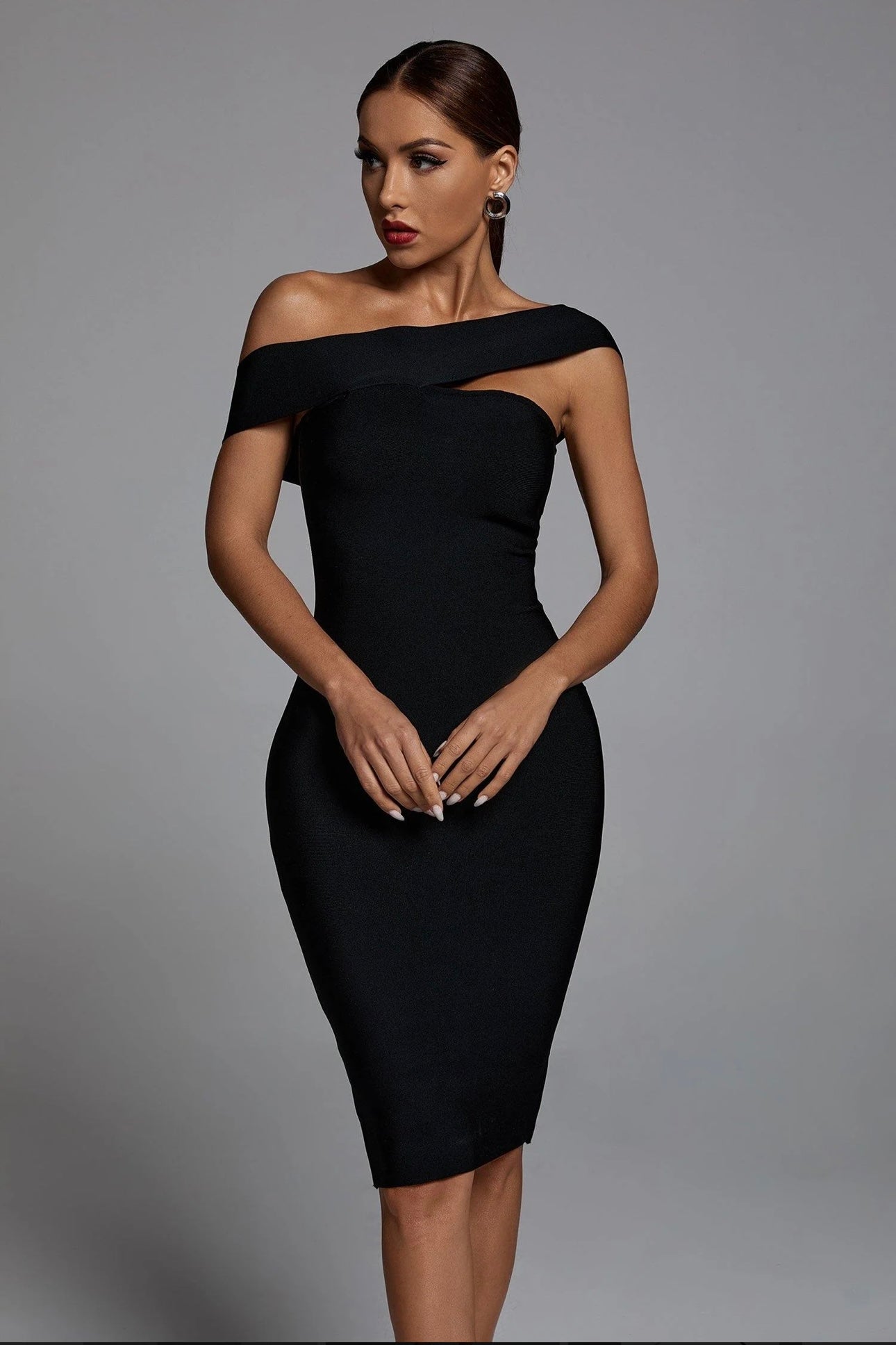 Afare Off Shoulder Cocktail Dress