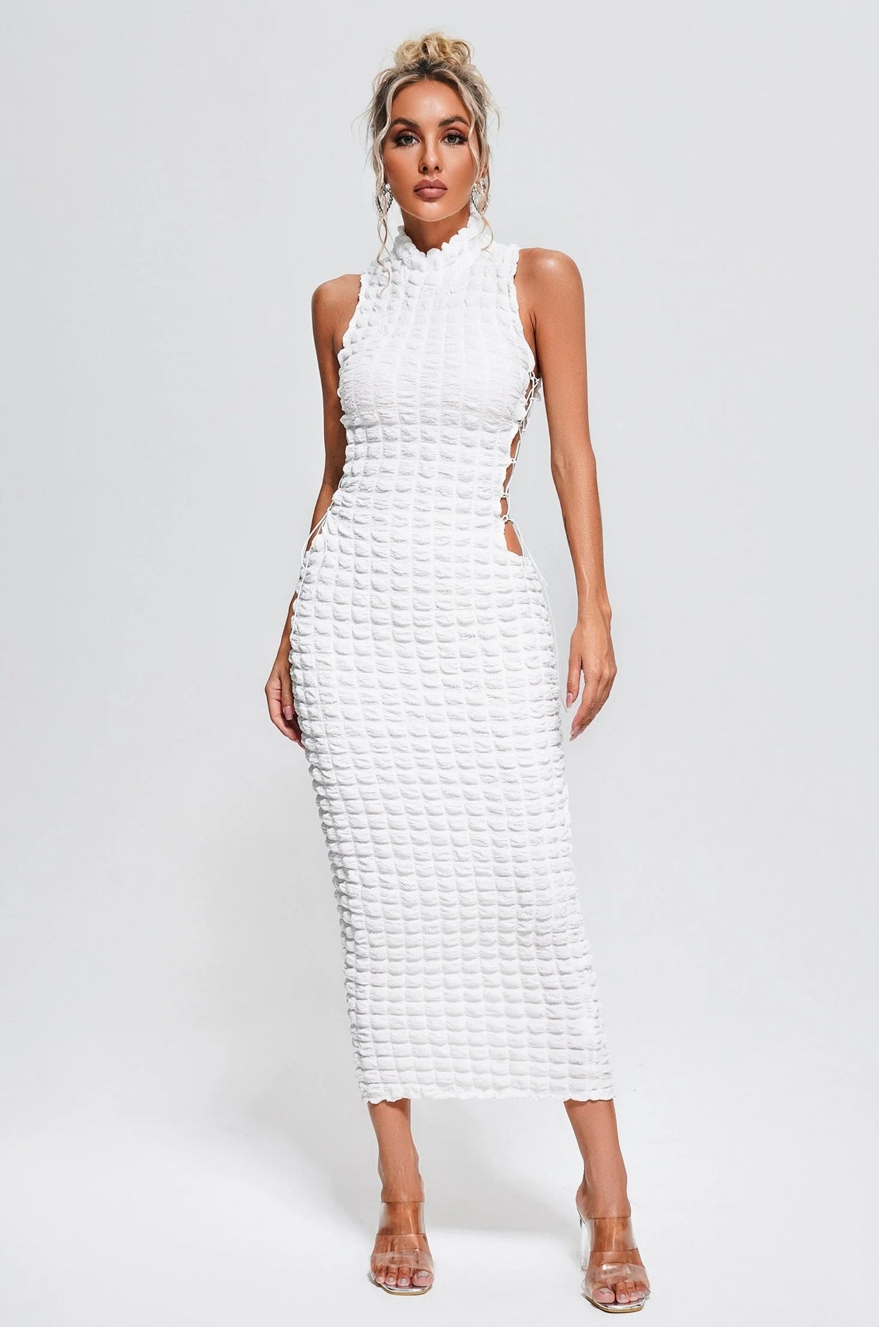 Elliott Lace Up Midi
Dress