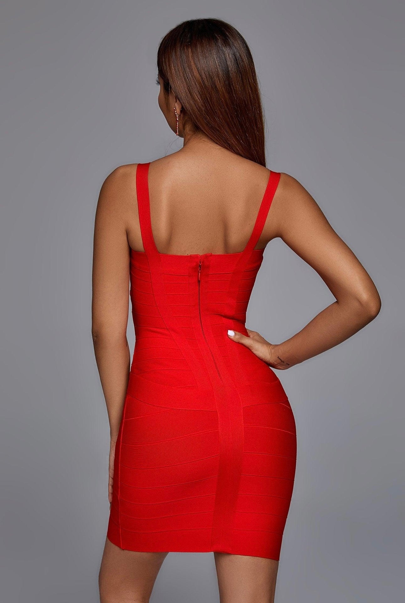 Meadow Bandage Mini Dress - Red