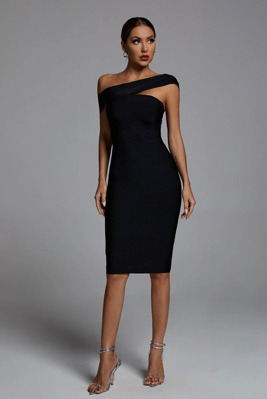 Afare Off Shoulder Cocktail Dress